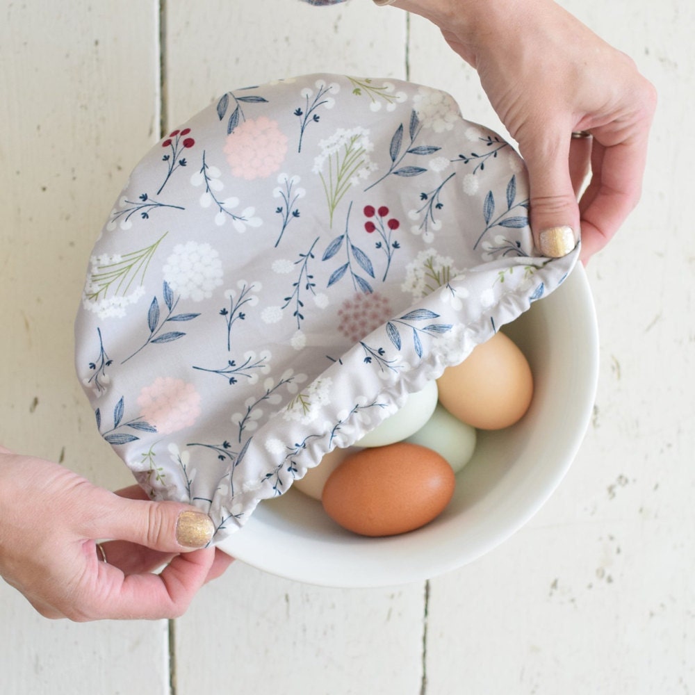 Cloth bowl covers from Etsy.