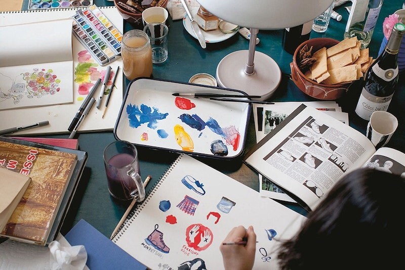 Creating a portrait of a human by painting objects Creating a portrait of a human by painting objects