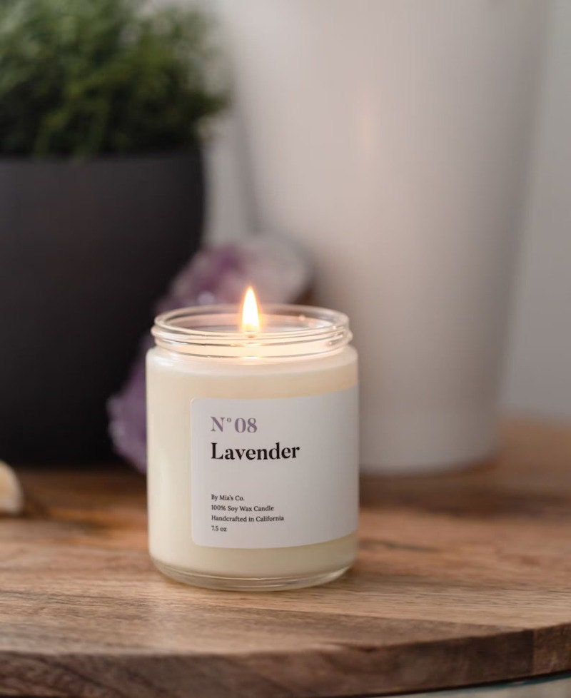 Lavender jar candle from Etsy