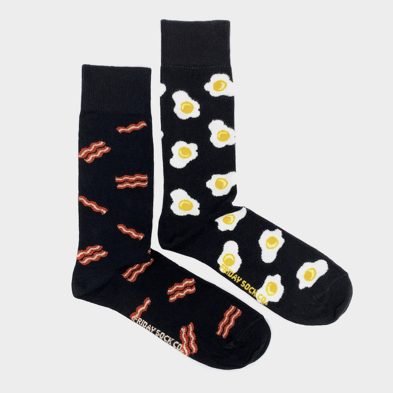 Best gift for him under $15 - bacon and eggs socks from Etsy