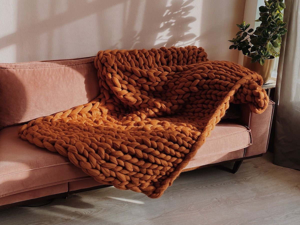 A cozy chunky knit blanket from Etsy A cozy chunky knit blanket from Etsy