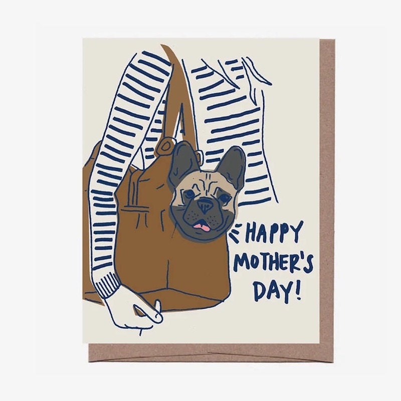 Mother's Day greeting cards - Pug mom Mother's Day card from Etsy