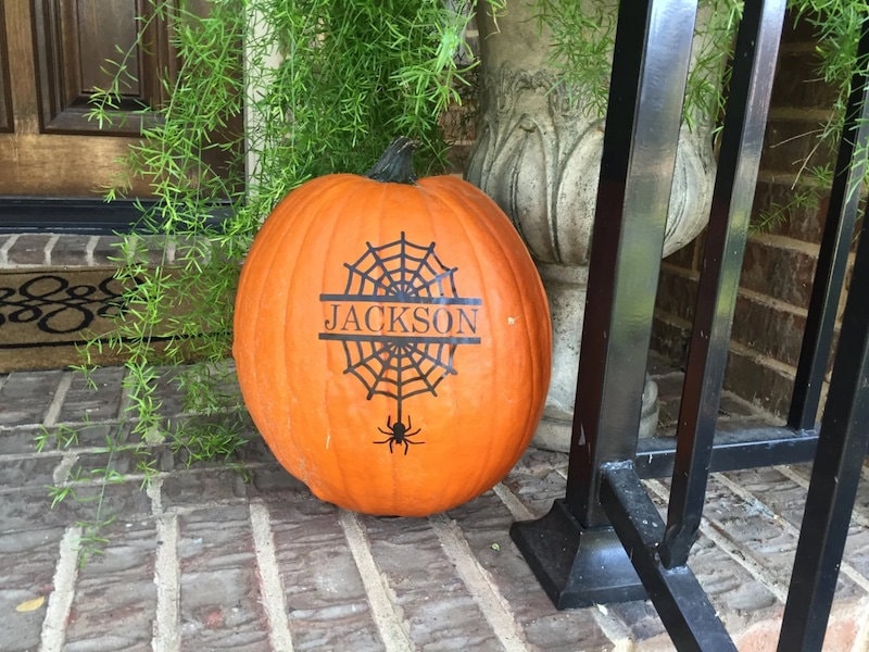 Custom name pumpkin decorating decal