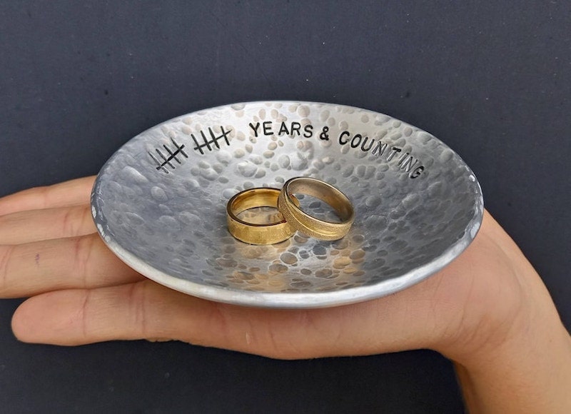 Handmade aluminum anniversary bowl.