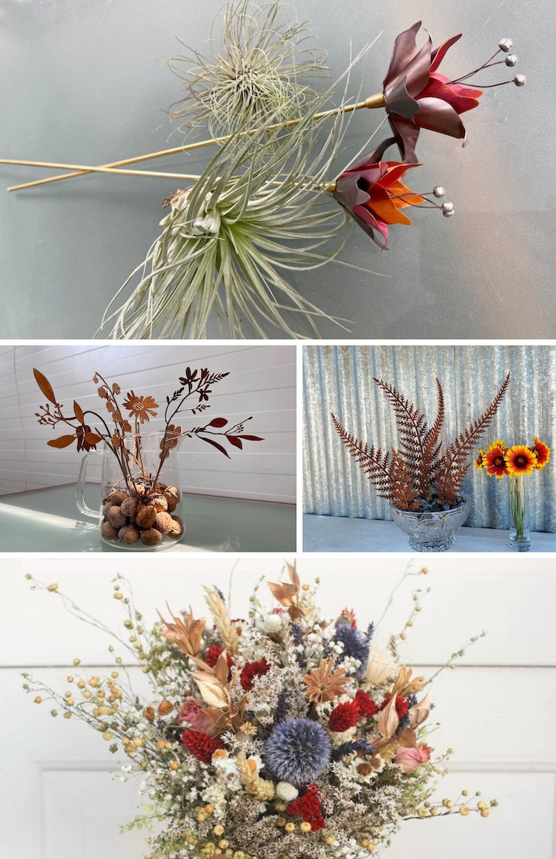 Faux and dried flowers on Etsy
