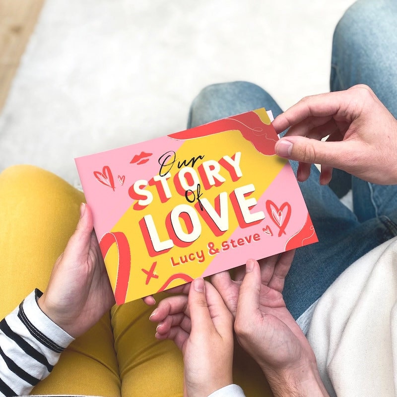 Personalized love story book from Etsy