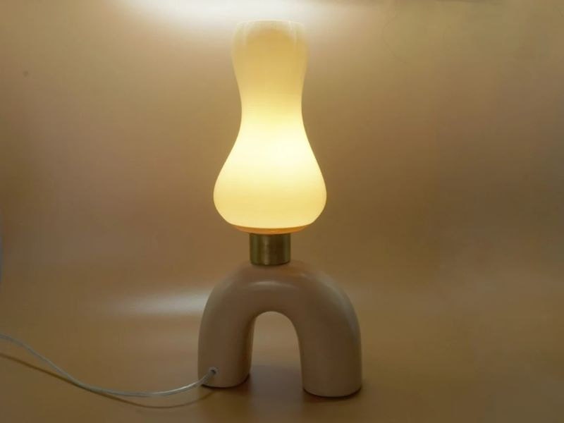 Ceramic art deco steampunk table lamp