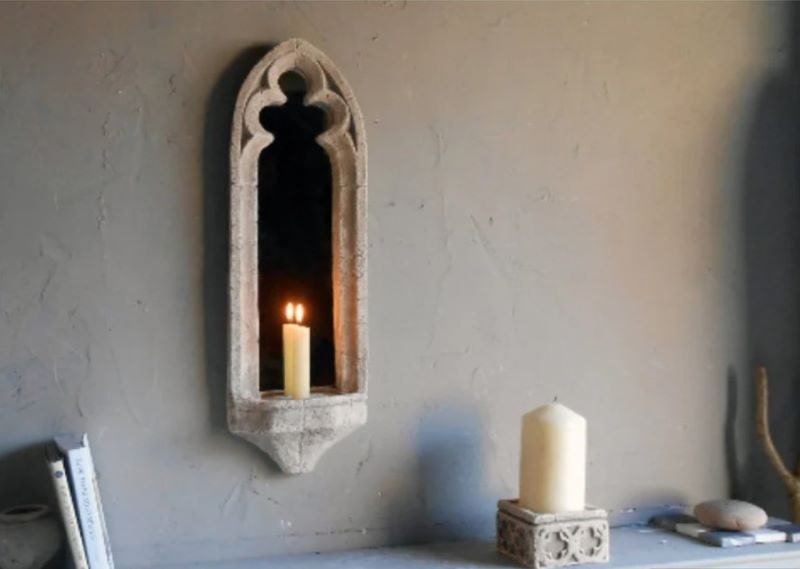 Gothic mirrored candle sconce from Etsy