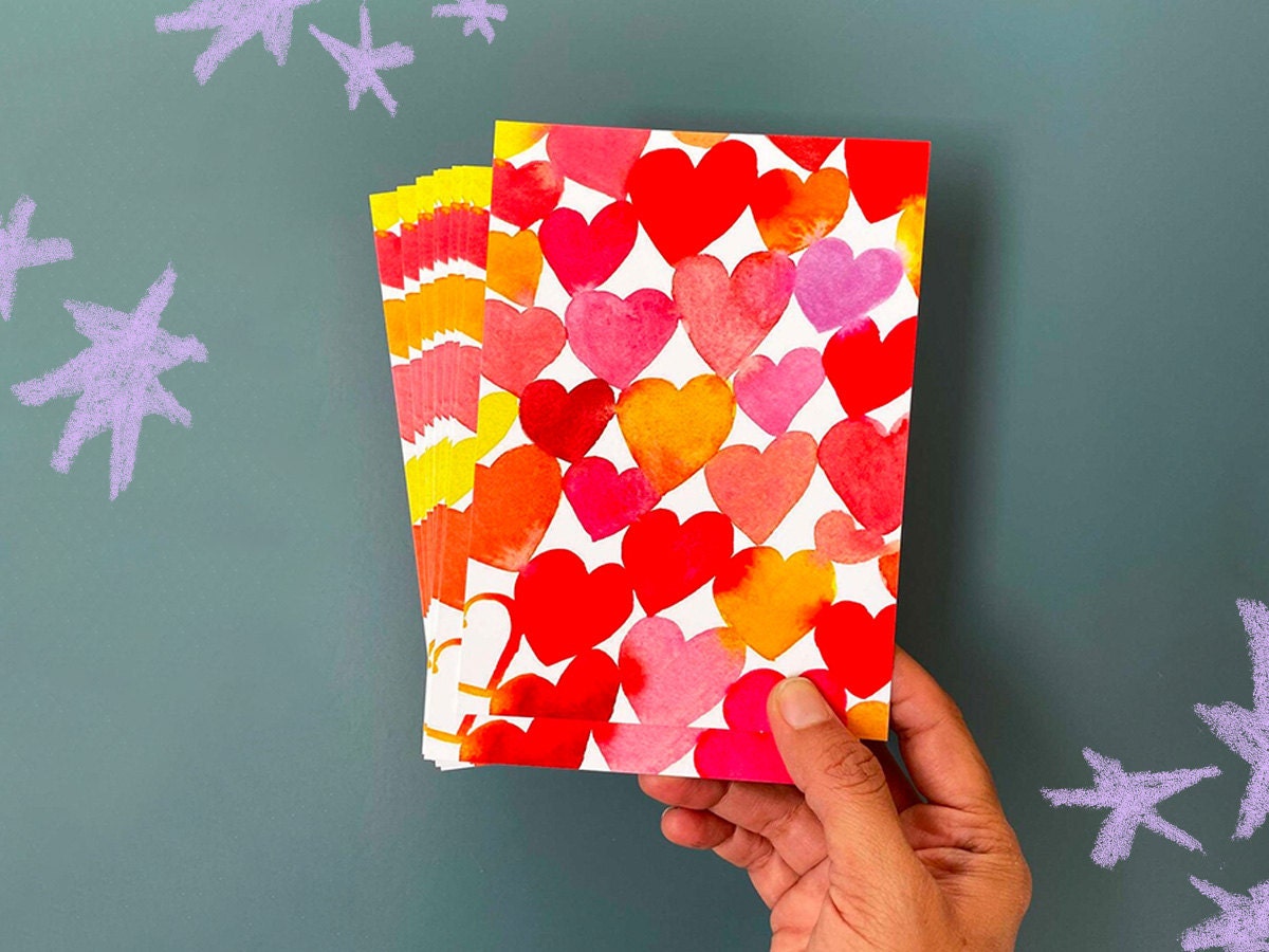 Valentine's Day heart cards from Etsy seller CreativeIngrid