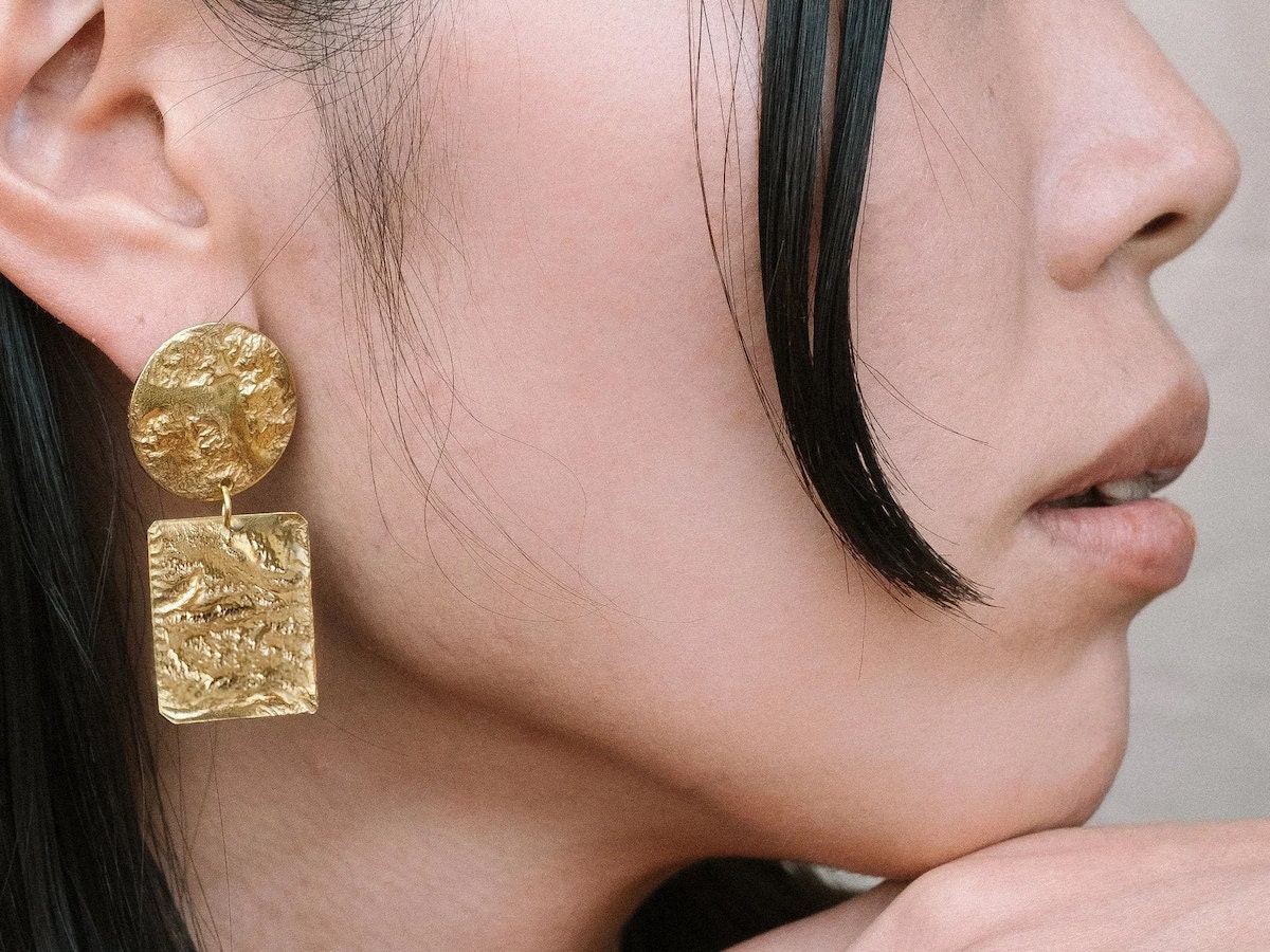Gold statement earrings from Etsy Gold statement earrings from Etsy
