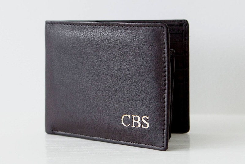 Best RFID wallet: monogrammed leather RFID wallet