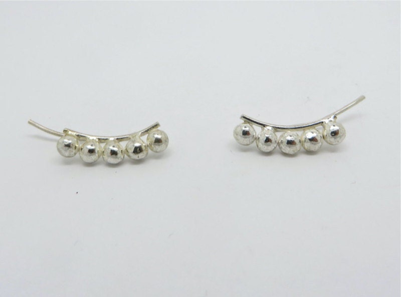 Silver studded ear crawlers from Marcia Vidal Jewellery on Etsy.