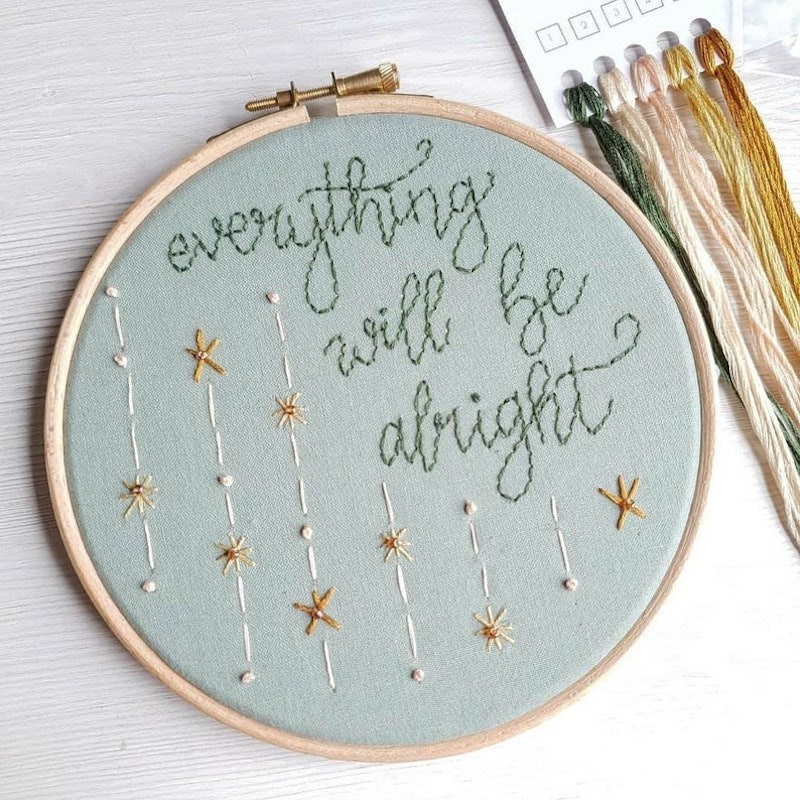 Quote embroidery kit for beginners