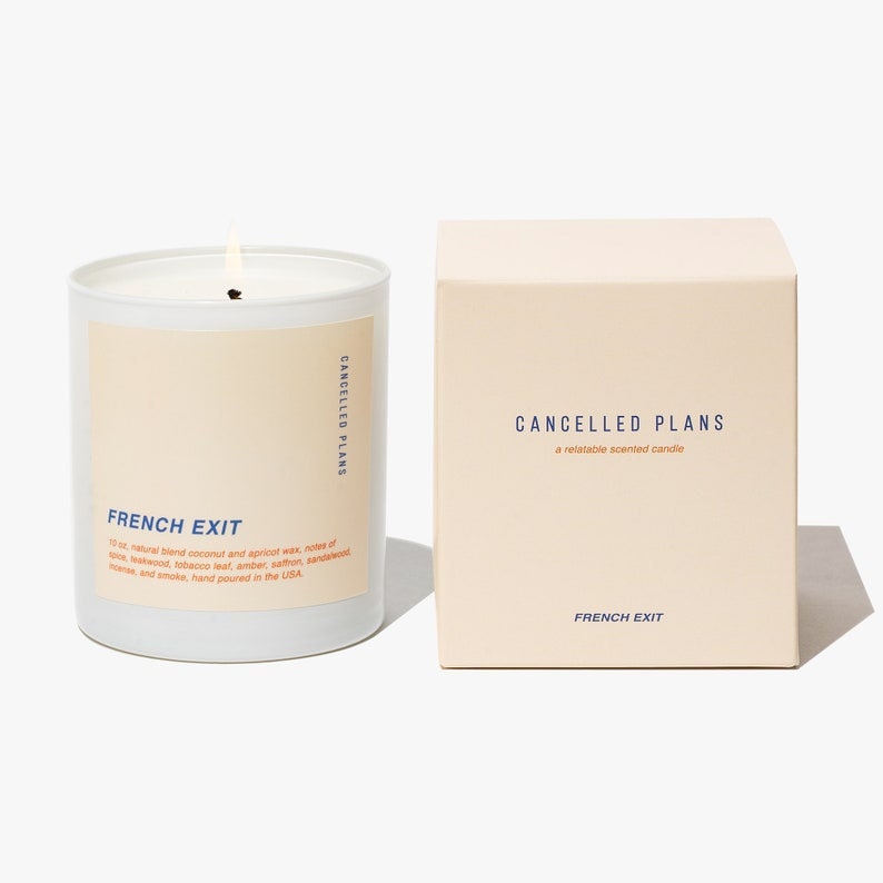 French Exit candle from Etsy French Exit candle from Etsy