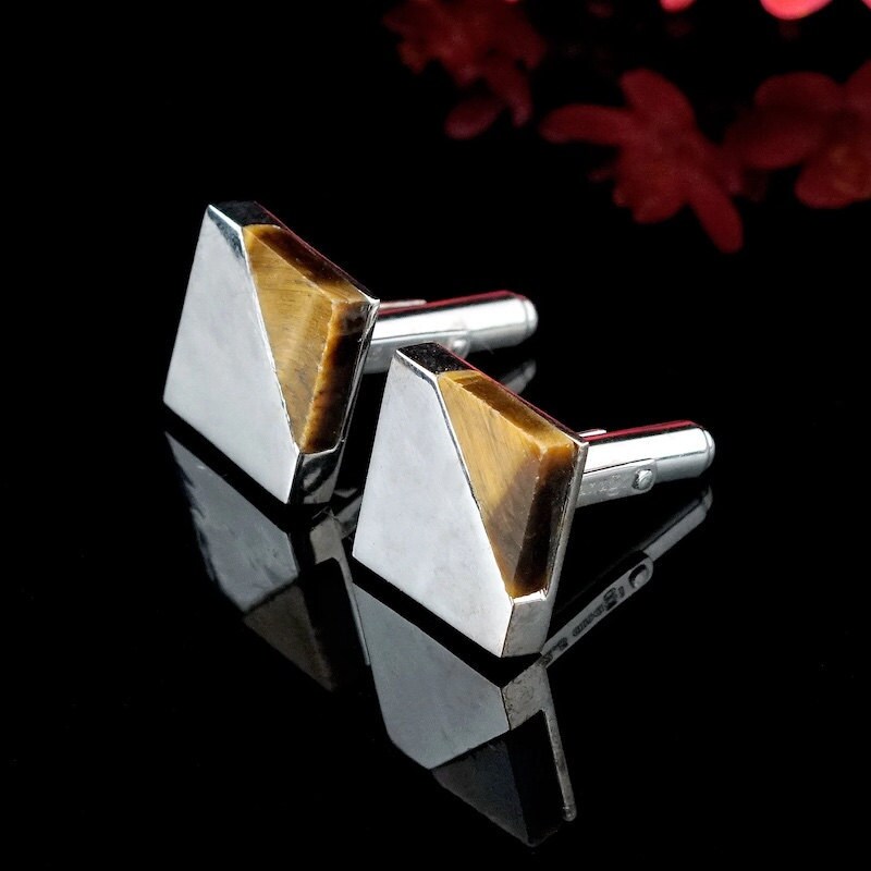 Handmade silver cufflinks from Etsy