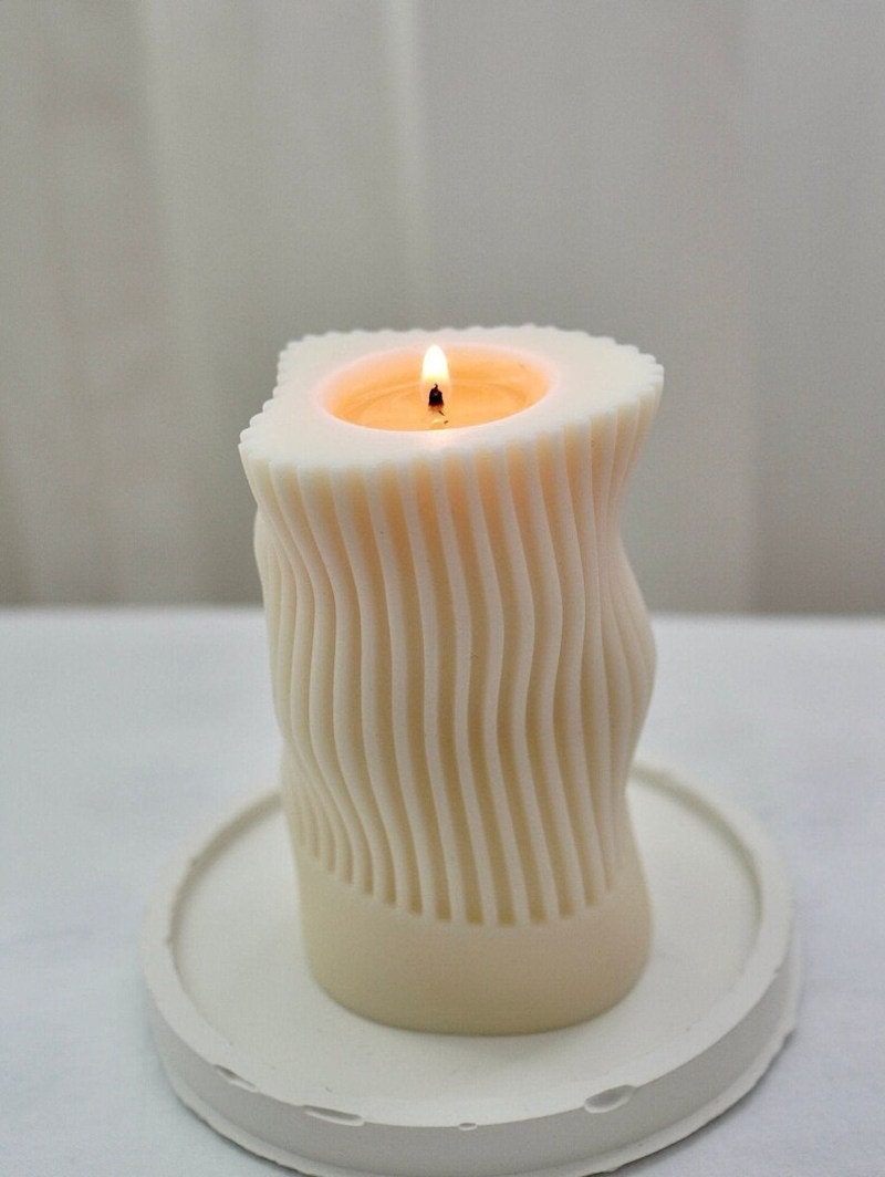 Wavy candle from By Michelle Handmade on Etsy.