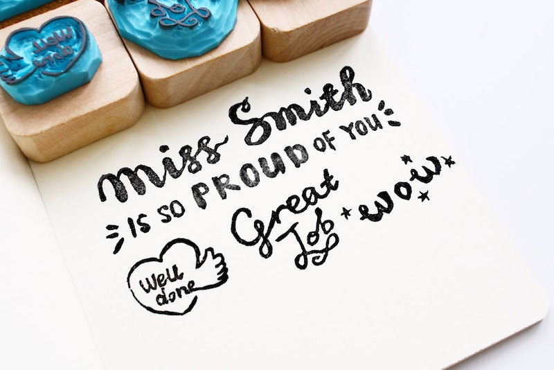 Personalized teacher stamp from Etsy