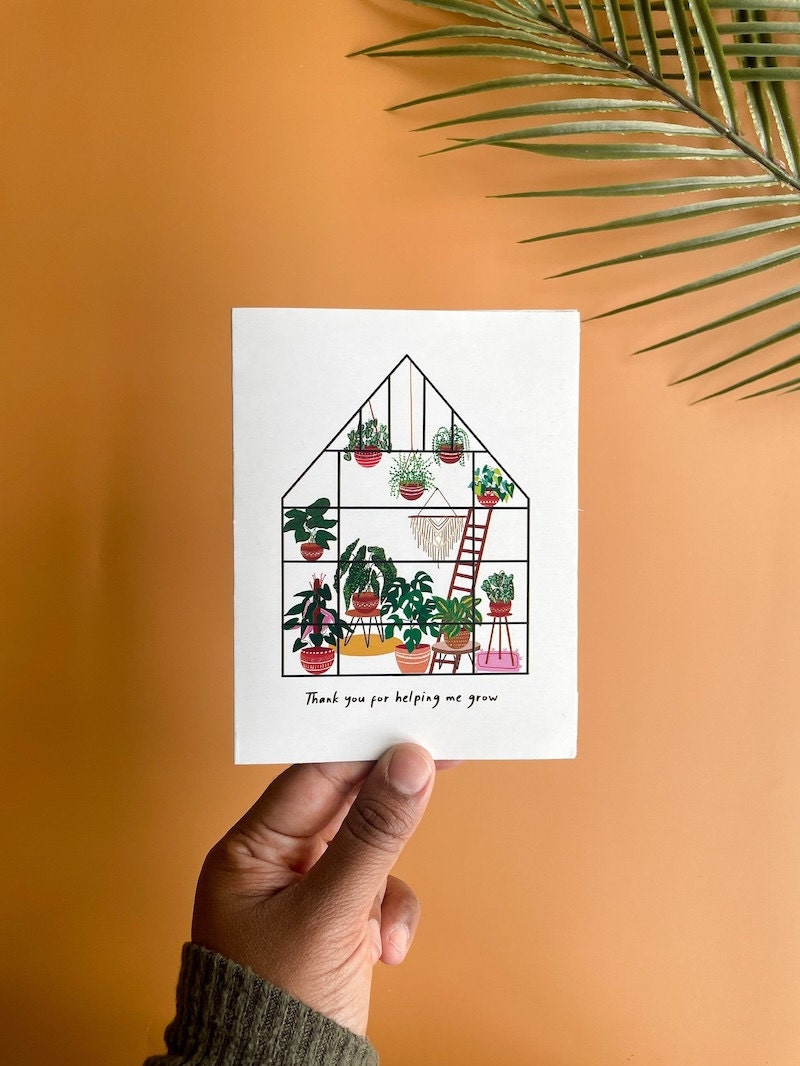 Greenhouse Thank you card from Etsy