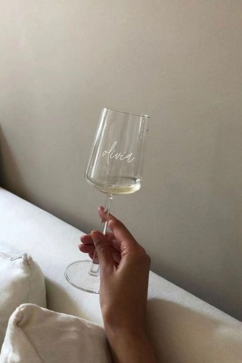 Monogrammed Stemless Wine Glasses & Champagne Flutes - GB Design House