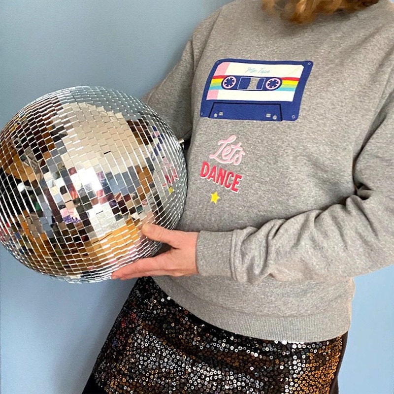 Mixtape women’s sweatshirt from Etsy Seller Laura Danby