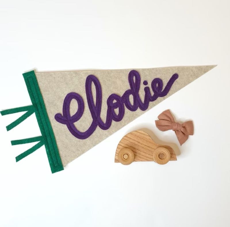 Calligraphy baby name pennant