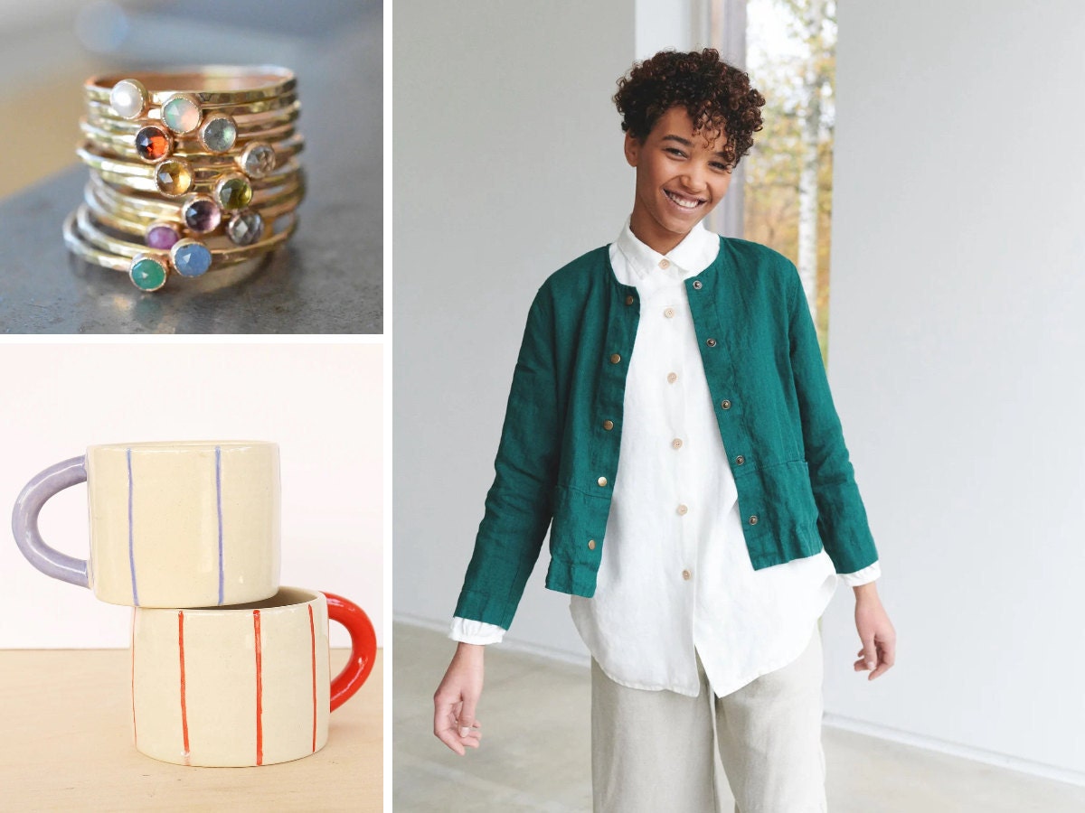 Birthstone rings, mugs, and linen clothing from Etsy Birthstone rings, mugs, and linen clothing from Etsy