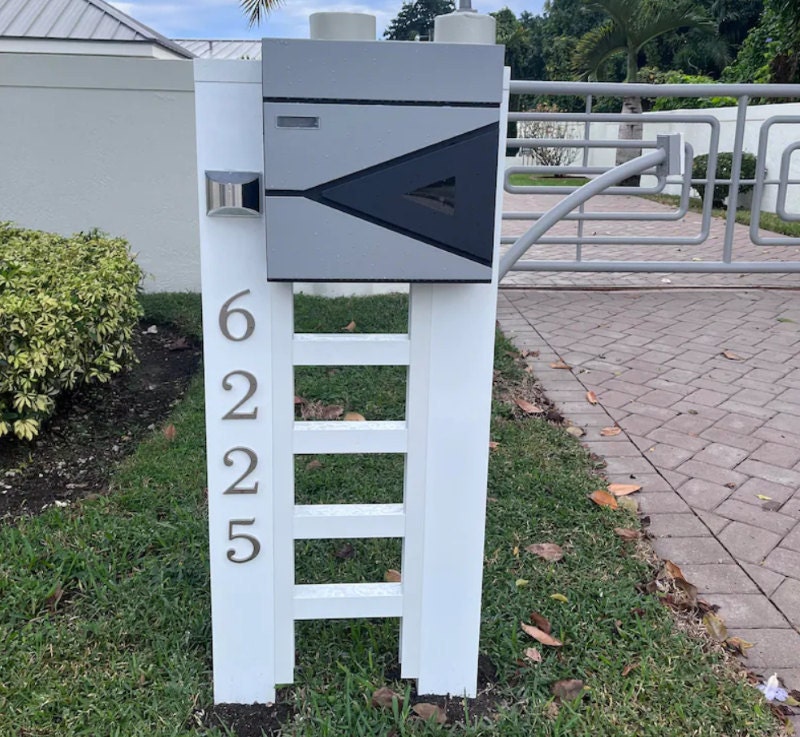 Modern mailbox on posts