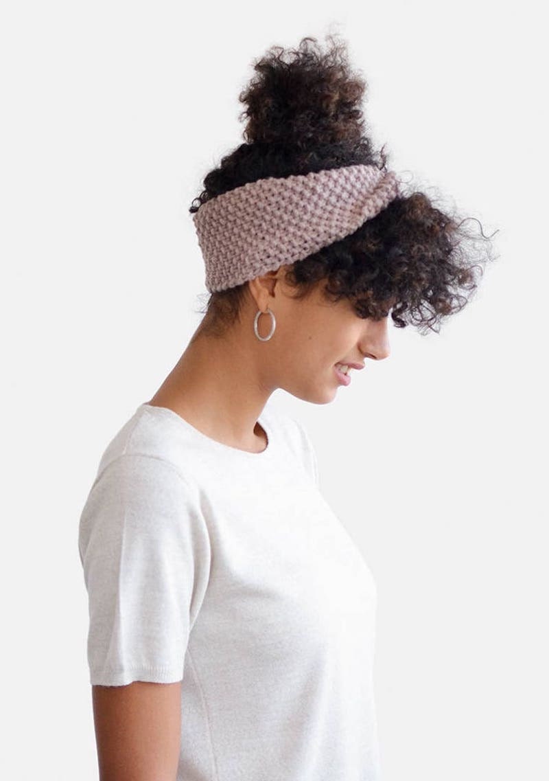 Hand-knit headband and ear warmer from Etsy