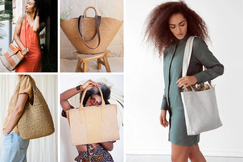 Rustic summer bags that are ideal for grocery shopping, according