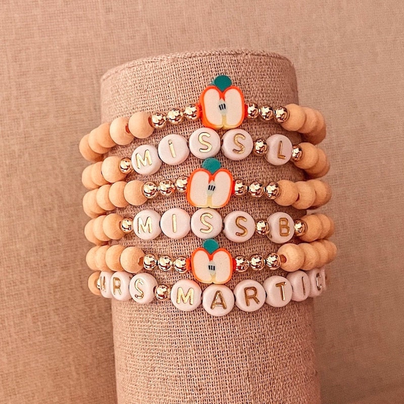 personalized teacher bracelets for teacher appreciation gift