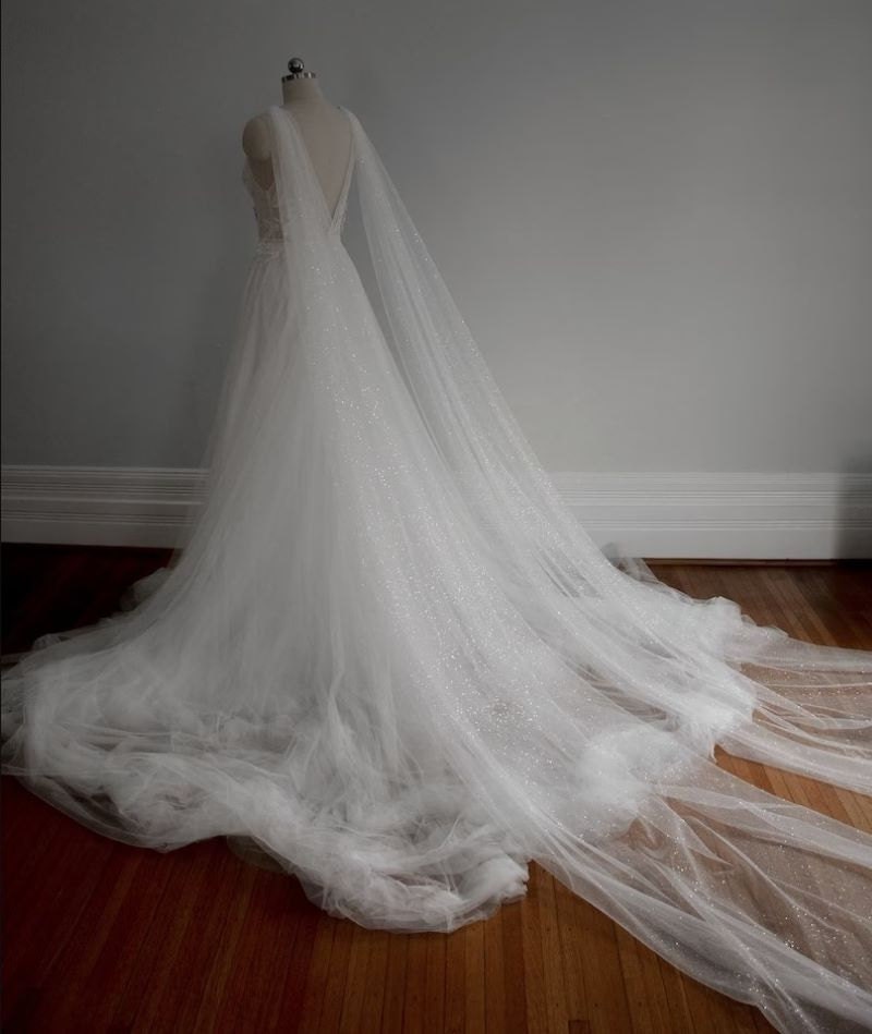 Tulle wings bridal cape