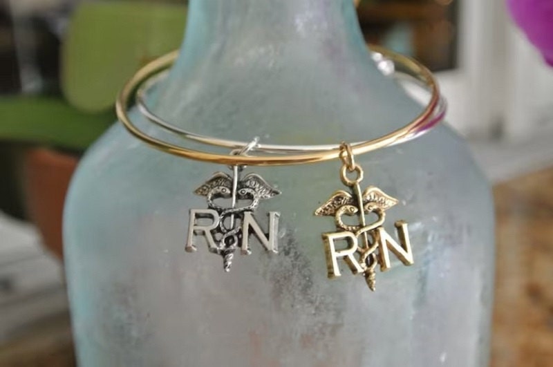 Nursing college graduation gift idea - nurses charm bracelet