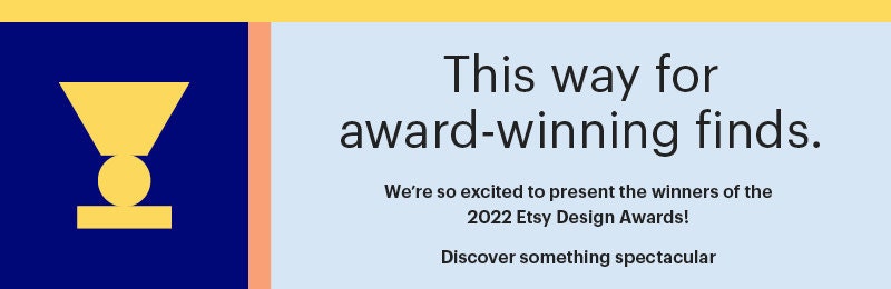 A colorful, clickable banner that reads 'This way for award-winning finds.'