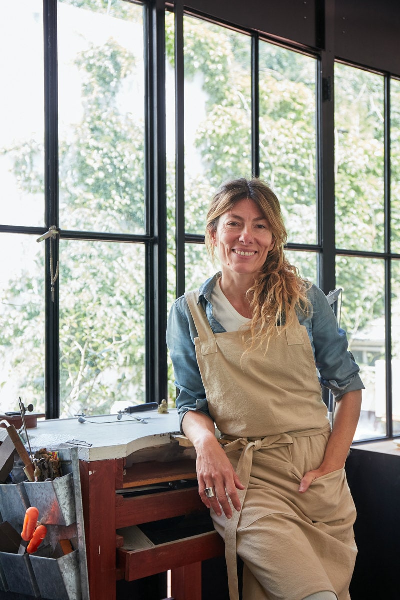 A portrait of jeweler and Mukenia shop owner María Eugenia Ramos in her Buenos Aires studio.