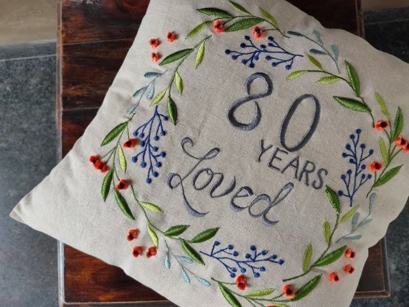 Personalized embroidered pillow cover