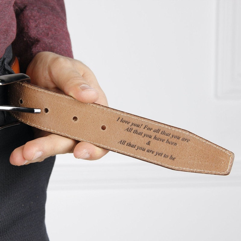 Best anniversary gift for men - engraved belt