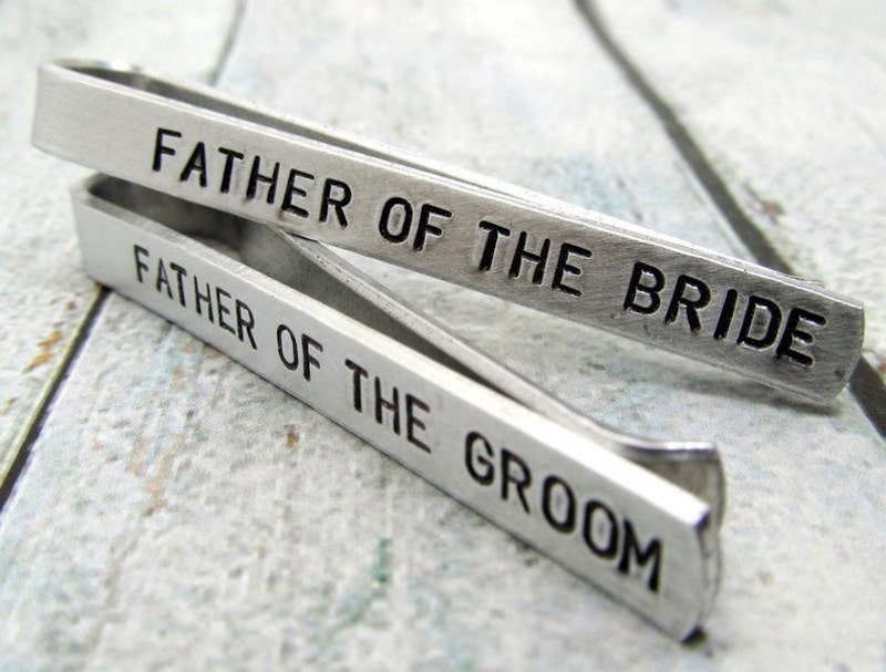 Personalized tie clips for wedding from Etsy