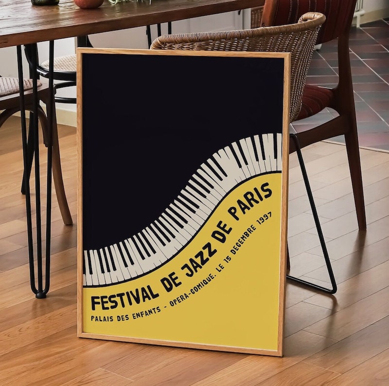 Festival De Jazz De Paris Poster from Etsy Seller Cozy Spirit Studio