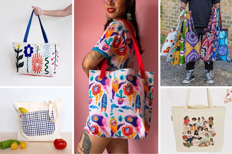 Bright flower beach bag, eat your veggies print bag, African wax print bag, bookish tote, reusable grocery bag