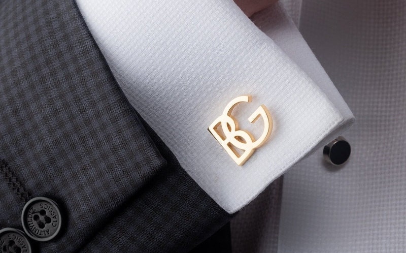 Initial cuff links from Etsy
