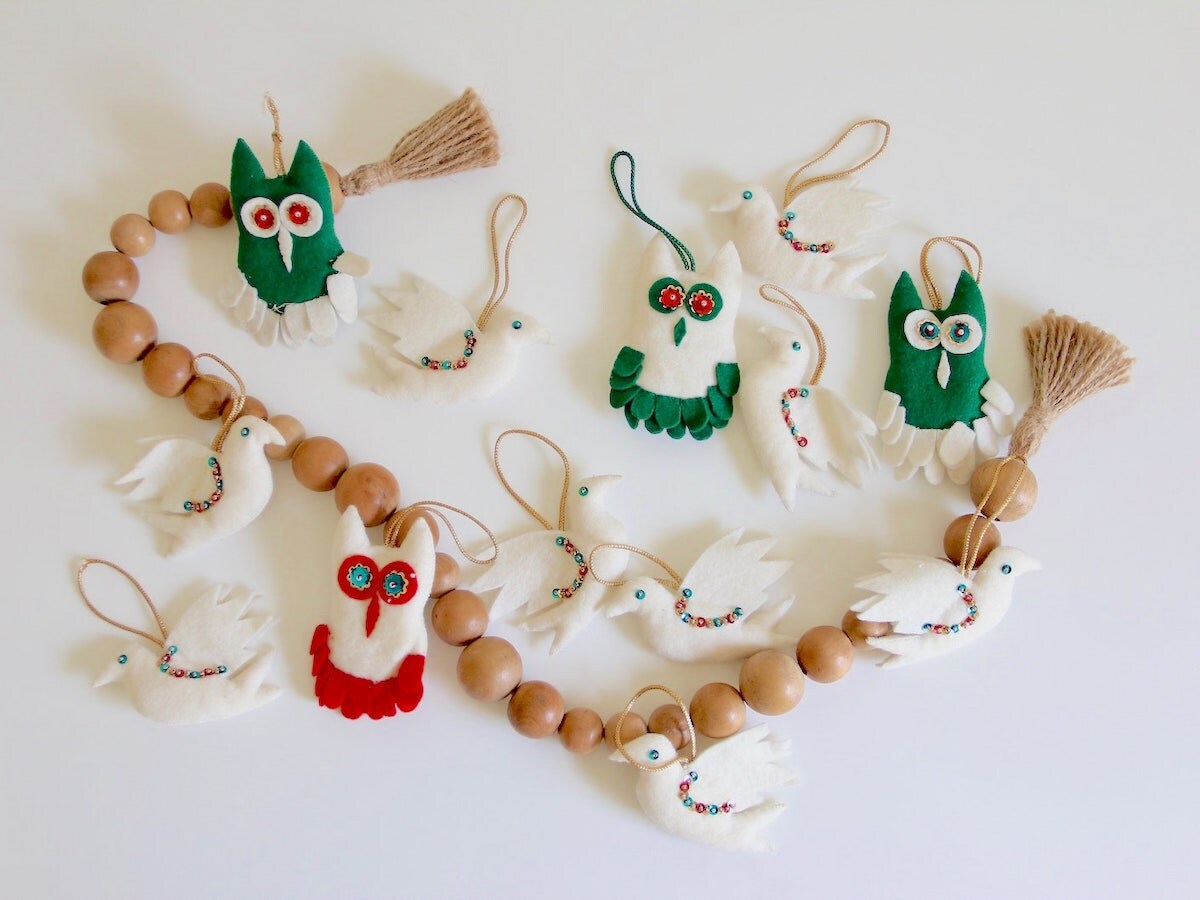 Vintage felted woodland ornaments from She Likes Vintage Co. on Etsy Vintage felted woodland ornaments from She Likes Vintage Co. on Etsy