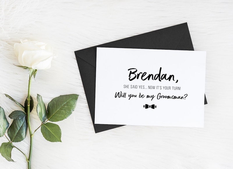 Best personalized groomsmen gifts: Groomsmen and best man proposal card