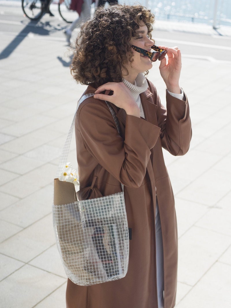 Transparent bucket bag from Etsy seller IraBagsStore