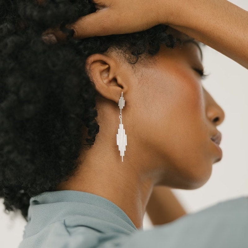 Art deco earrings for 25th anniversary