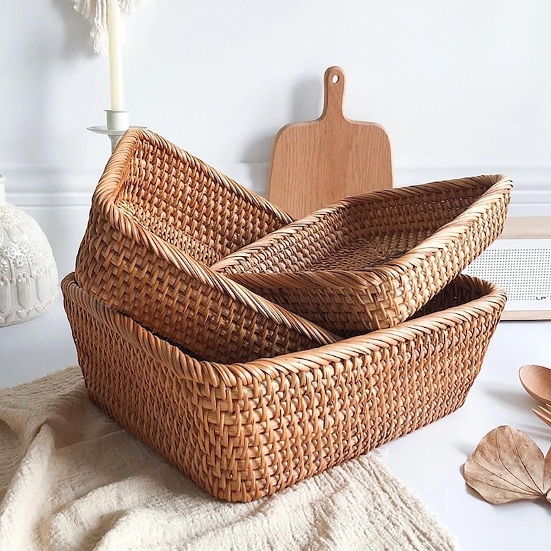 hand-woven rattan baskets for the home