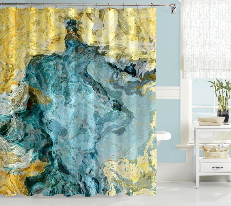 Best colorful shower curtains: abstract art shower curtain