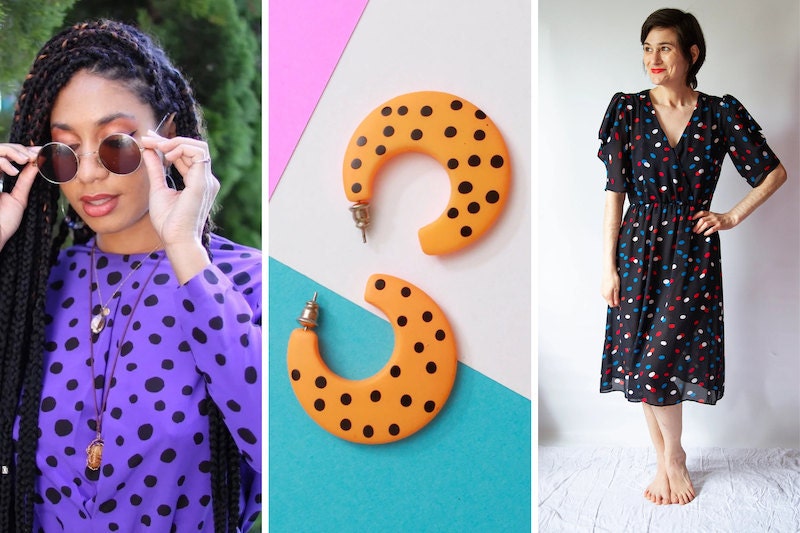 80s outfits with polka dot print