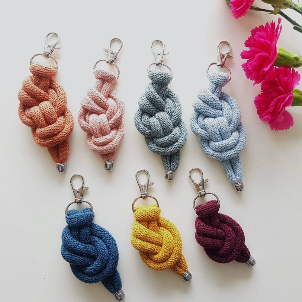 Cotton macrame keychains from Etsy.