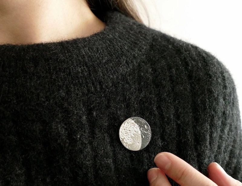 Handmade moon brooch from Etsy