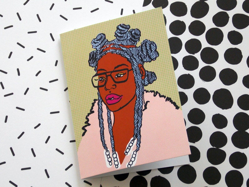 A greeting card from Dorcas Creates, a Black-owned business on Etsy.